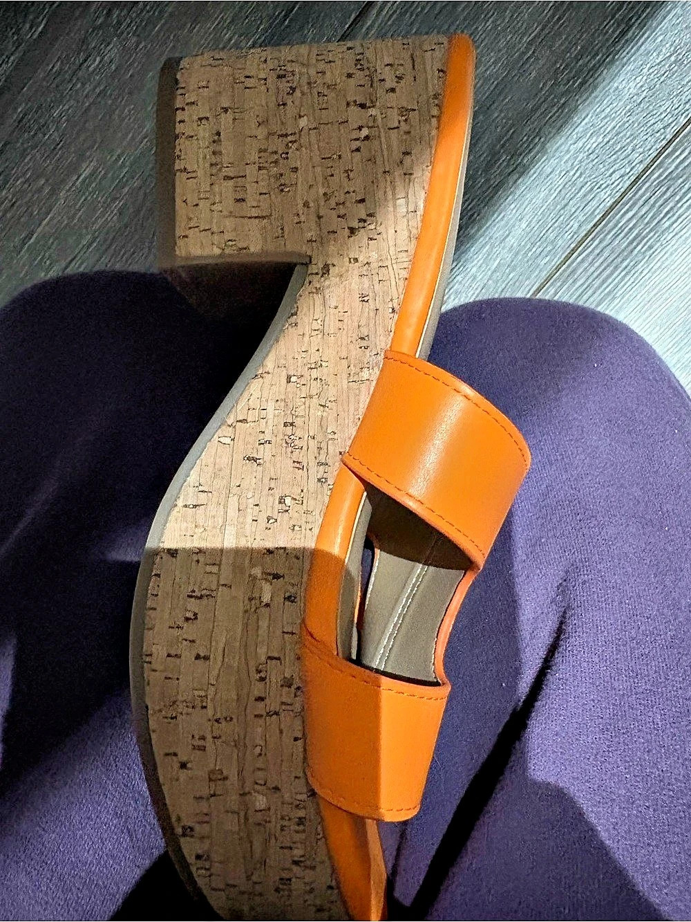 Orange Platform Sandals Like New